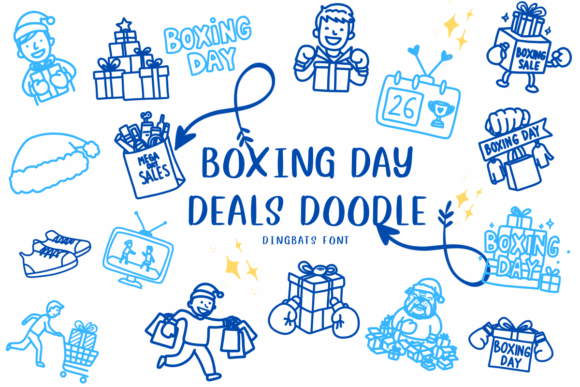 Boxing Day Deals Doodle Font for Web Design