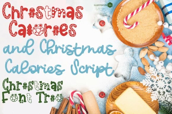 Christmas Calories Trio Font for Festive Branding