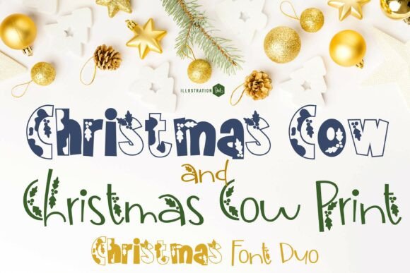 Christmas Cow Duo Typeface for Festive Branding