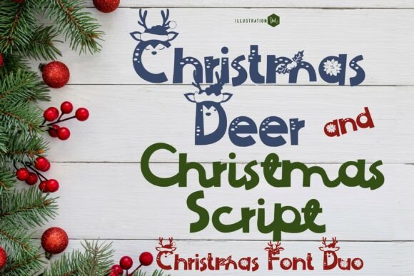 Christmas Deer Duo Typeface for Web Design