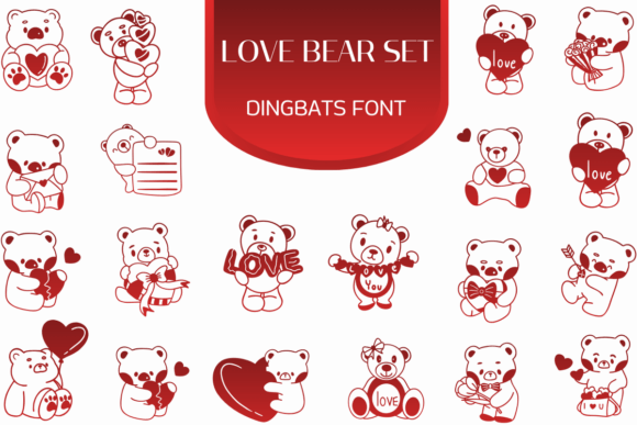 Love Bear Set Font for Heartfelt Campaigns
